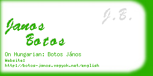 janos botos business card